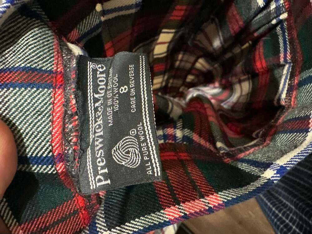 Preswick & Moore Vintage 100% Wool Plaid  Midi Skirt Made in Great Britain - Picture 4 of 4
